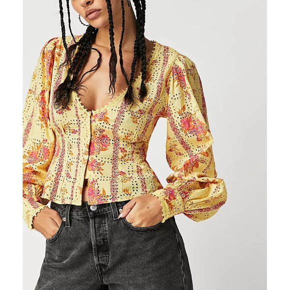 Free People Tops - 🎉LAST CHANCE🎉 FREE PEOPLE Blossom Eyelet Top / Summer Lemonade Combo